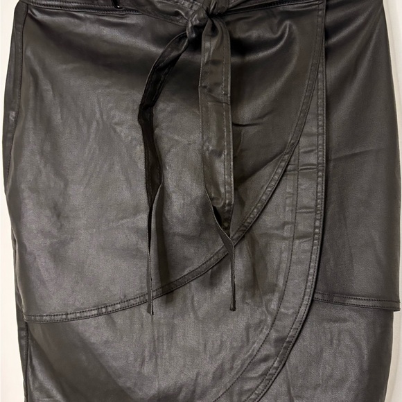 White House Black Market Dresses & Skirts - White House Black Market Charcoal Faux Leather Midi Skirt